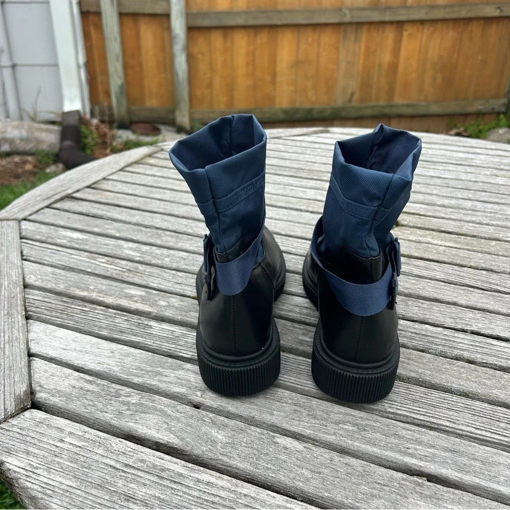 Franco‎ Sarto Jan Snow Boot Black & blue Waterproof All-Weather Lug Sole size 10